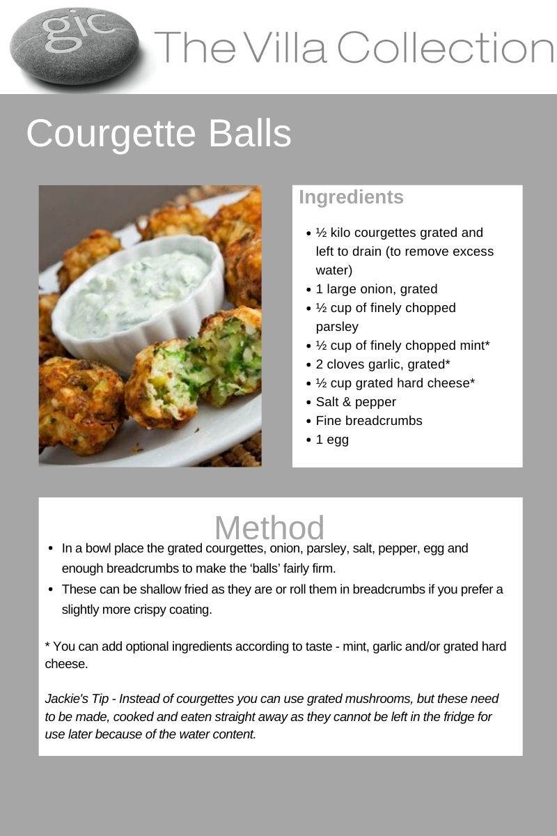 Courgette balls